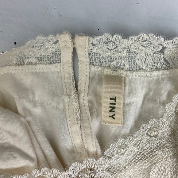 Tiny Anthropologie Long-Sleeve Mock-Neck Lace Embellished Top - Picture 9 of 12